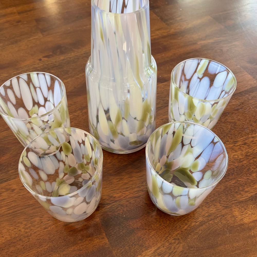 Anthropologie Charlie Confetti Multicolor Glassware Set